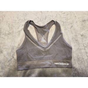 NEW BALANCE Racerback Sports Running Bra Size L Gray